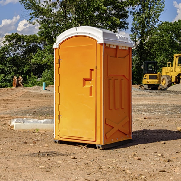 how often are the porta potties cleaned and serviced during a rental period in Merit